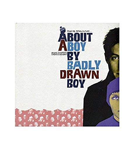About a Boy" vinyl album cover featuring a boy and stylized text.