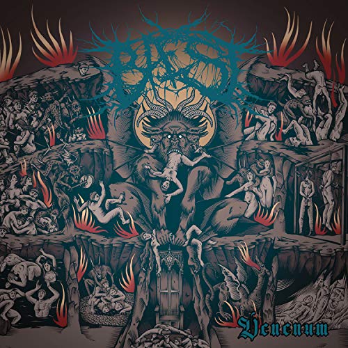 Dark album cover depicting a horned demon surrounded by figures in torment.