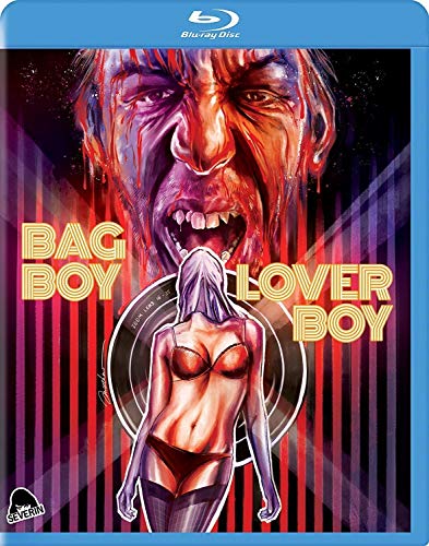 Blu-ray cover for "Bag Boy Lover Boy" featuring a distressed face and figure.