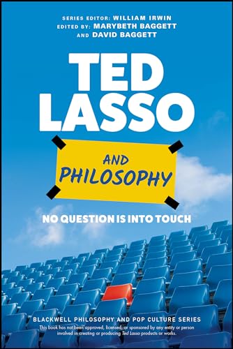 Book cover for Ted Lasso and Philosophy featuring blue stadium seats and a yellow note.