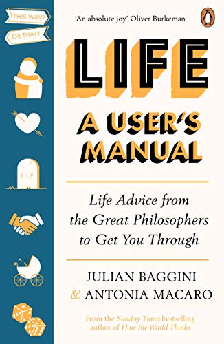 Book cover: “Life: A User’s Manual” with illustrated icons on a blue side bar.