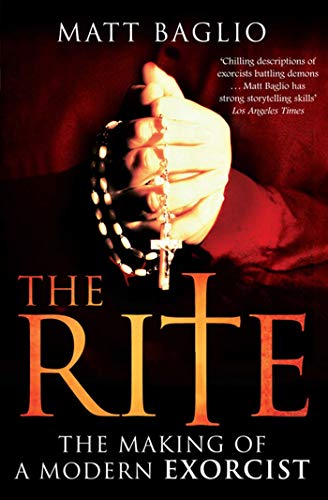 Book cover: hand holding rosary and crucifix against a red background.