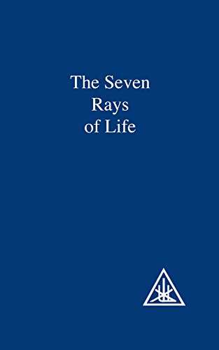 Dark blue book cover with white text: "The Seven Rays of Life" and a triangle.