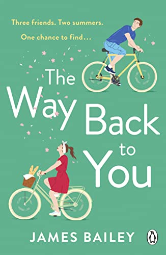 Book cover with illustrations of two people on vintage bicycles.