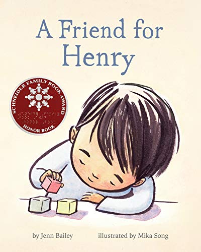 Book cover: a young boy with dark hair playing with building blocks.