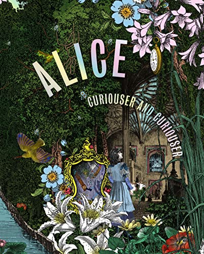Book cover featuring Alice looking into a mirror surrounded by flowers.
