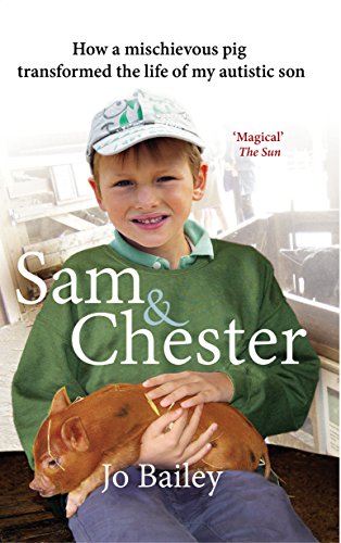 Boy with a cap holds a small pig, book cover image.