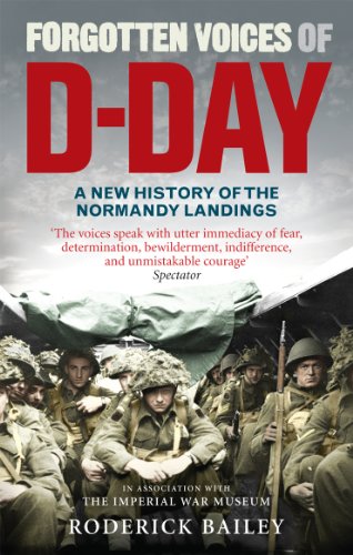 Book cover: "Forgotten Voices of D-Day" featuring soldiers in a landing craft.