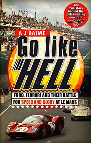 Book cover showing race cars on a track with a large crowd in background.