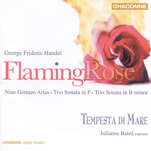 CD cover featuring a flaming rose and text about Handel's music.