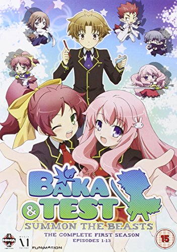 Anime DVD cover featuring multiple chibi characters and the title Baka and Test.