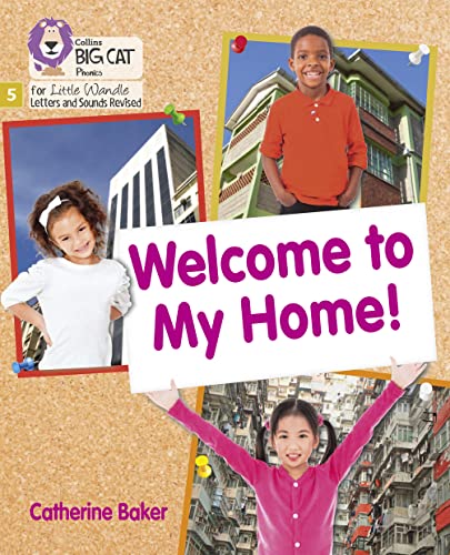 Book cover: "Welcome to My Home" with children and a building.