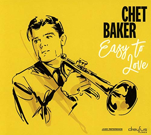 Chet Baker CD cover featuring a man playing trumpet on a yellow background.
