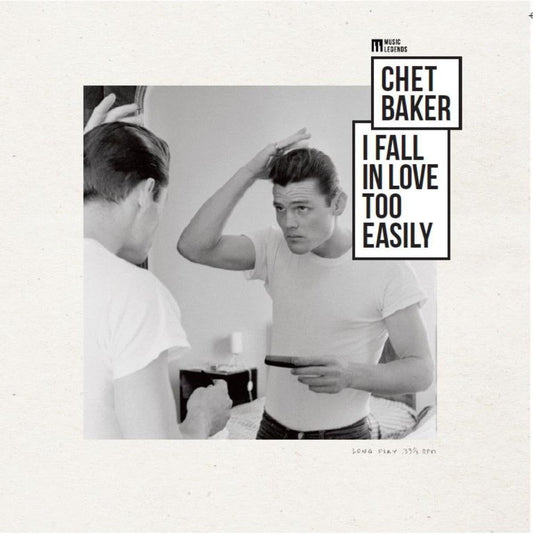 Chet Baker vinyl record cover with a black and white portrait.