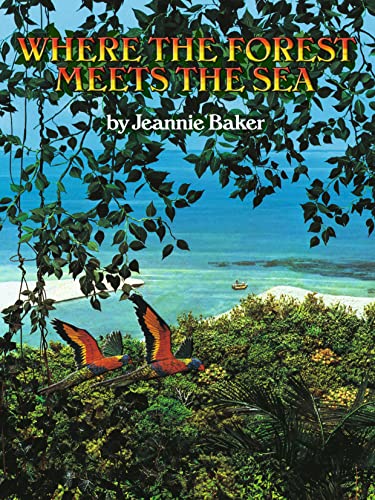 Book cover: forest, beach, and two red macaws in flight.