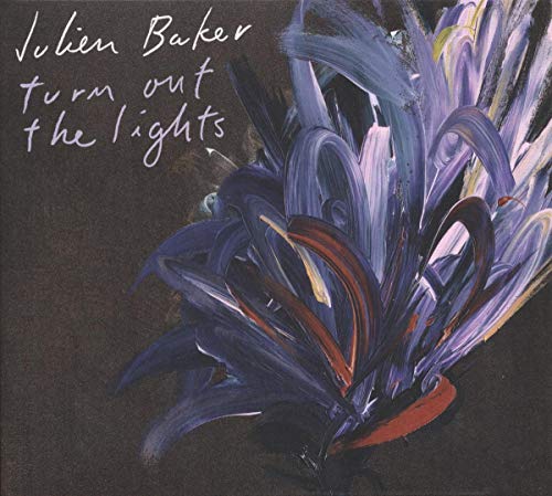 Album cover for Julien Baker’s “Turn Out The Lights” with abstract purple brushstrokes.