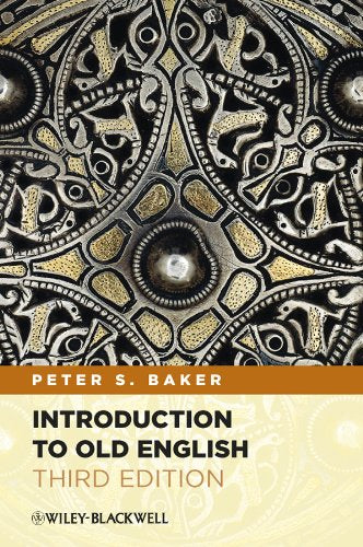 Book cover: “Introduction to Old English, Third Edition” with ornate gold design.