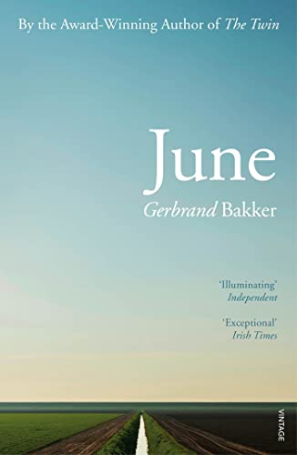 Book cover for "June" by Gerbrand Bakker, with a field landscape.