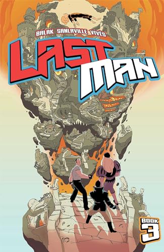 Comic book cover for “Lastman Vol. 03” featuring figures and floating architecture.