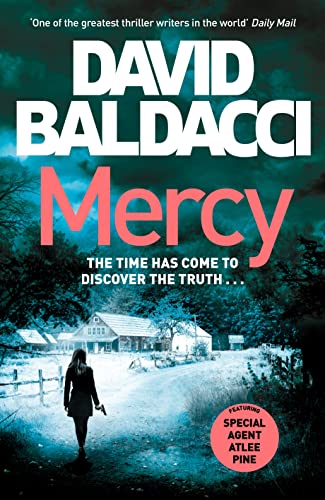 Book cover: “Mercy” by David Baldacci, featuring a woman in a snowy landscape.