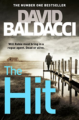 Book cover: “The Hit” by David Baldacci, featuring a lone figure on a pier.