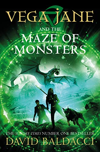 Book cover: Vega Jane and the Maze of Monsters, featuring a dragon.