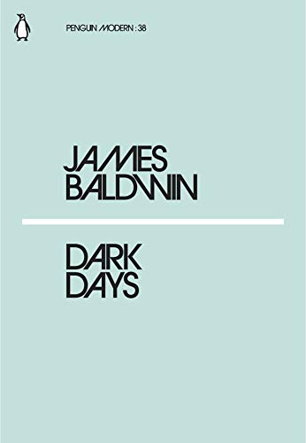 Book cover with light blue background, black text "James Baldwin" and "Dark Days".