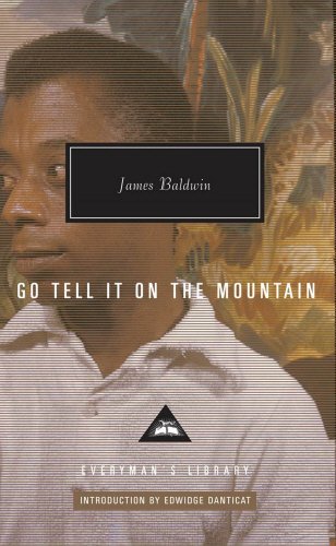 Book cover featuring a young man, with title and author's name, James Baldwin.