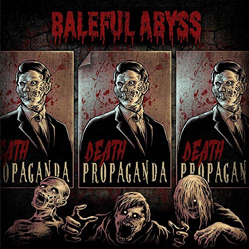 CD cover: repeating images of a decaying man in a suit, blood splatters.
