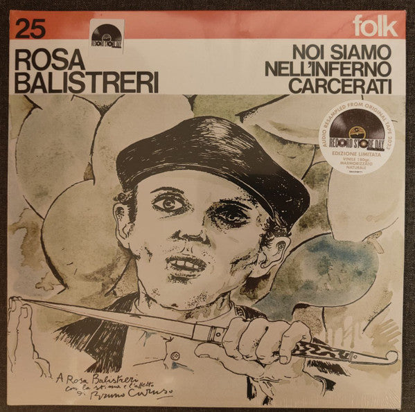 Vinyl record cover featuring a sketched portrait of a man with a knife.