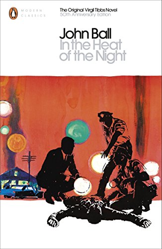 Book cover showing silhouettes of men investigating a body against a bright orange background.