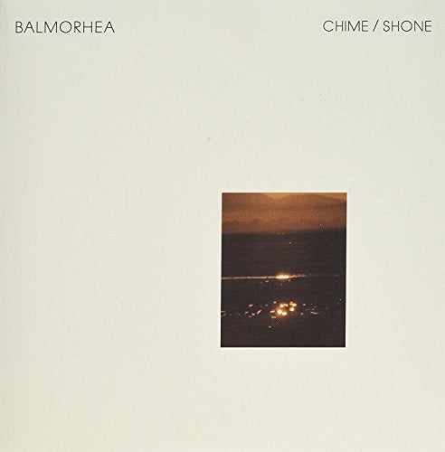 Balmorhea “Chime” album cover: beige background with a landscape photo.