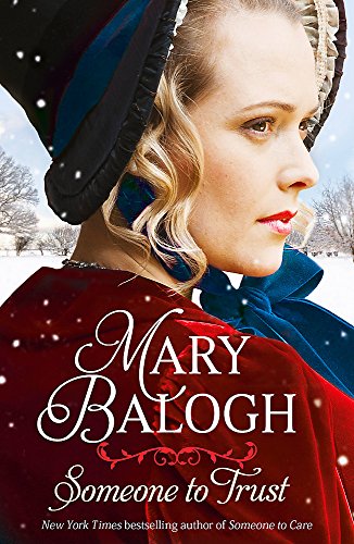 Book cover featuring a woman in a bonnet, snow, and the title "Someone to Trust".