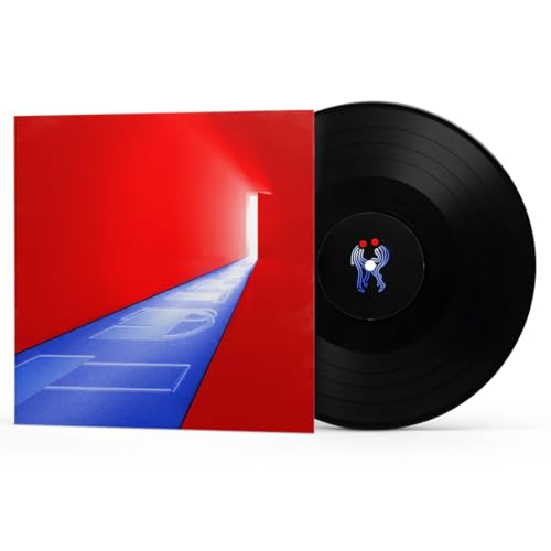 Vinyl record and album cover featuring a red room with a blue floor path.