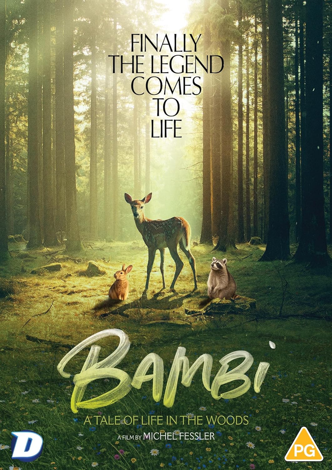 DVD cover for "Bambi," featuring a young deer in a sunlit forest.