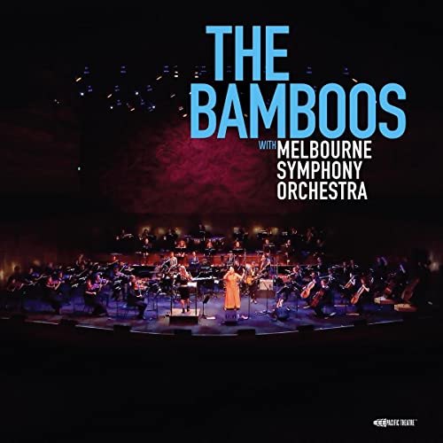 CD cover for The Bamboos live album with orchestra on stage.