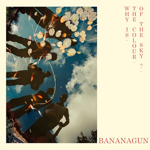 Bananagun album cover: people silhouetted against a blue sky with balloons.