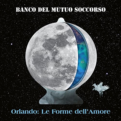 CD cover: moon with a cutaway revealing earth and a flying horse.