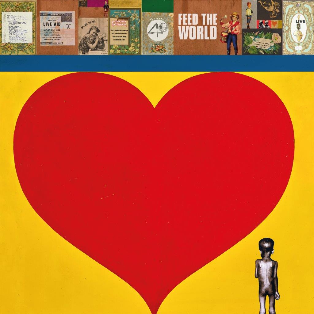 “Band Aid” CD cover with a large red heart and a child’s image.