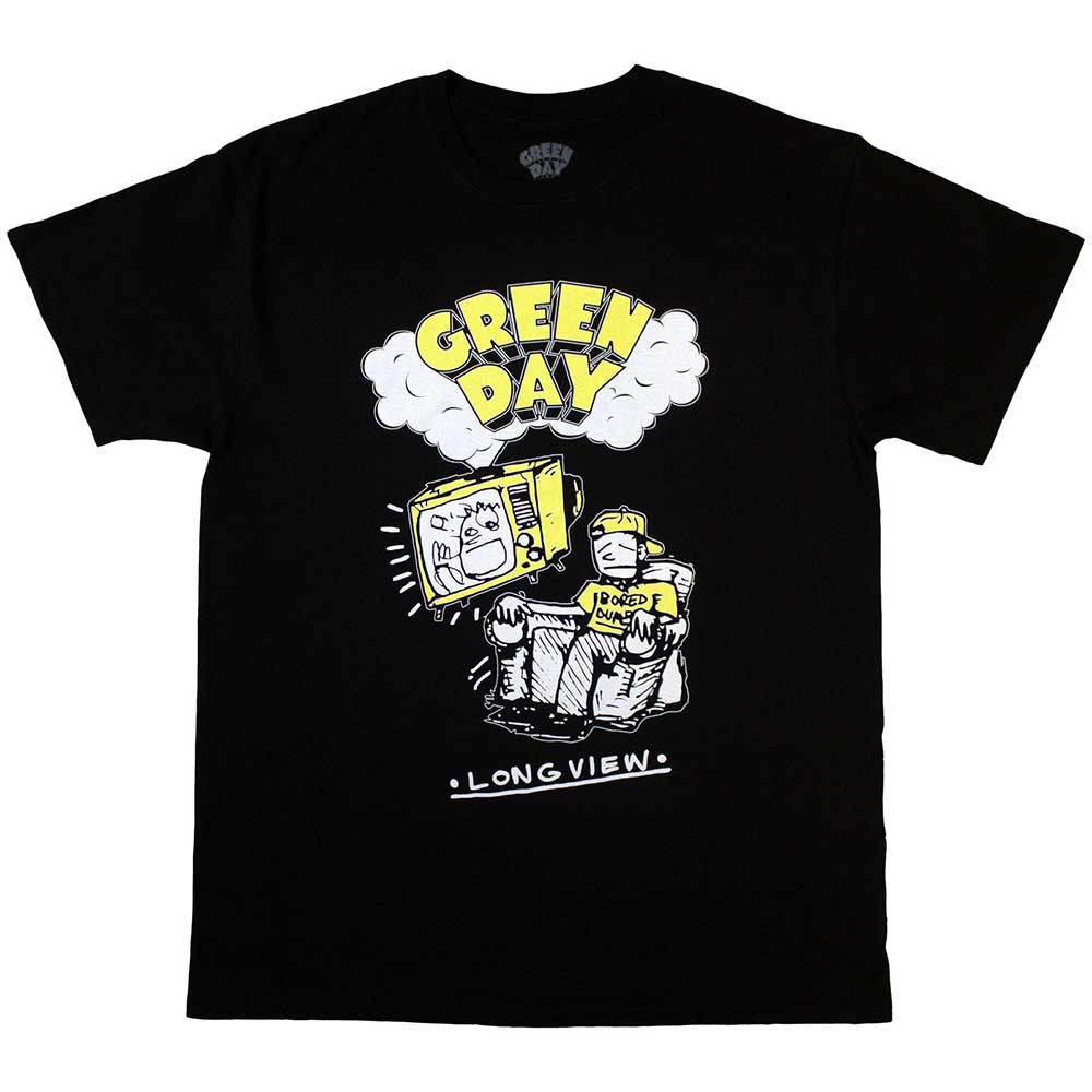 Green Day Longview doodle graphic on a unisex, extra-large t-shirt.
