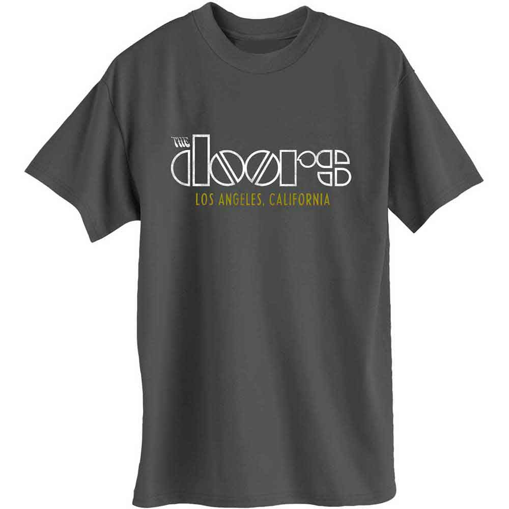 Black t-shirt with The Doors band logo and “LA California” graphic.
