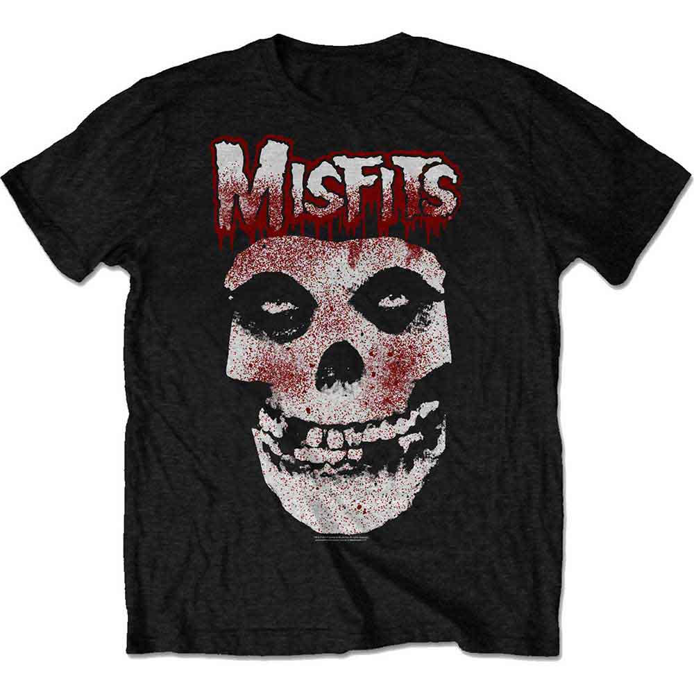 Black t-shirt featuring the Misfits logo and a blood-splattered skull graphic.