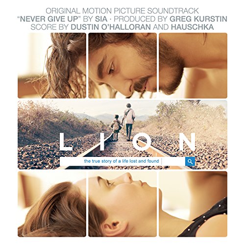 “Lion” movie soundtrack CD cover with faces and a child on tracks.