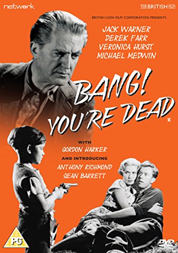 DVD cover for "Bang! You're Dead" featuring actors and a gun.