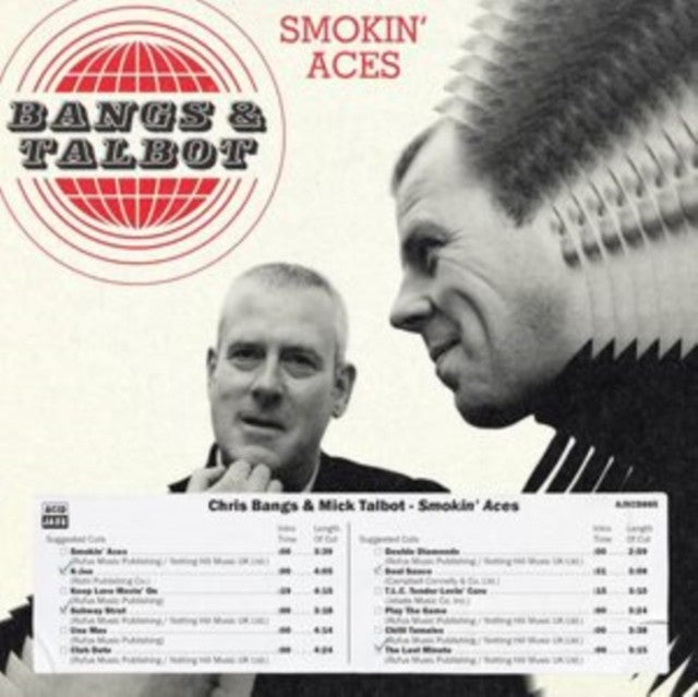CD cover for Bangs & Talbot’s “Smokin’ Aces” featuring two men’s portraits.