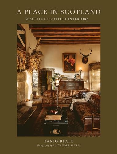 Book cover showing a rustic living room with leather sofas and wooden ceiling beams.