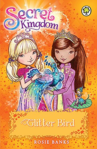 Book cover featuring two young princesses with a peacock and fairy.