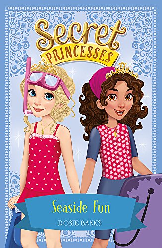 Book cover featuring two young girls with tiaras, ready for the beach.