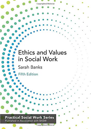 Book cover: "Ethics and Values in Social Work" fifth edition, with dots.