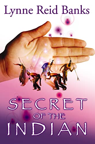 Book cover: hand holding miniature Native American figures, purple background.